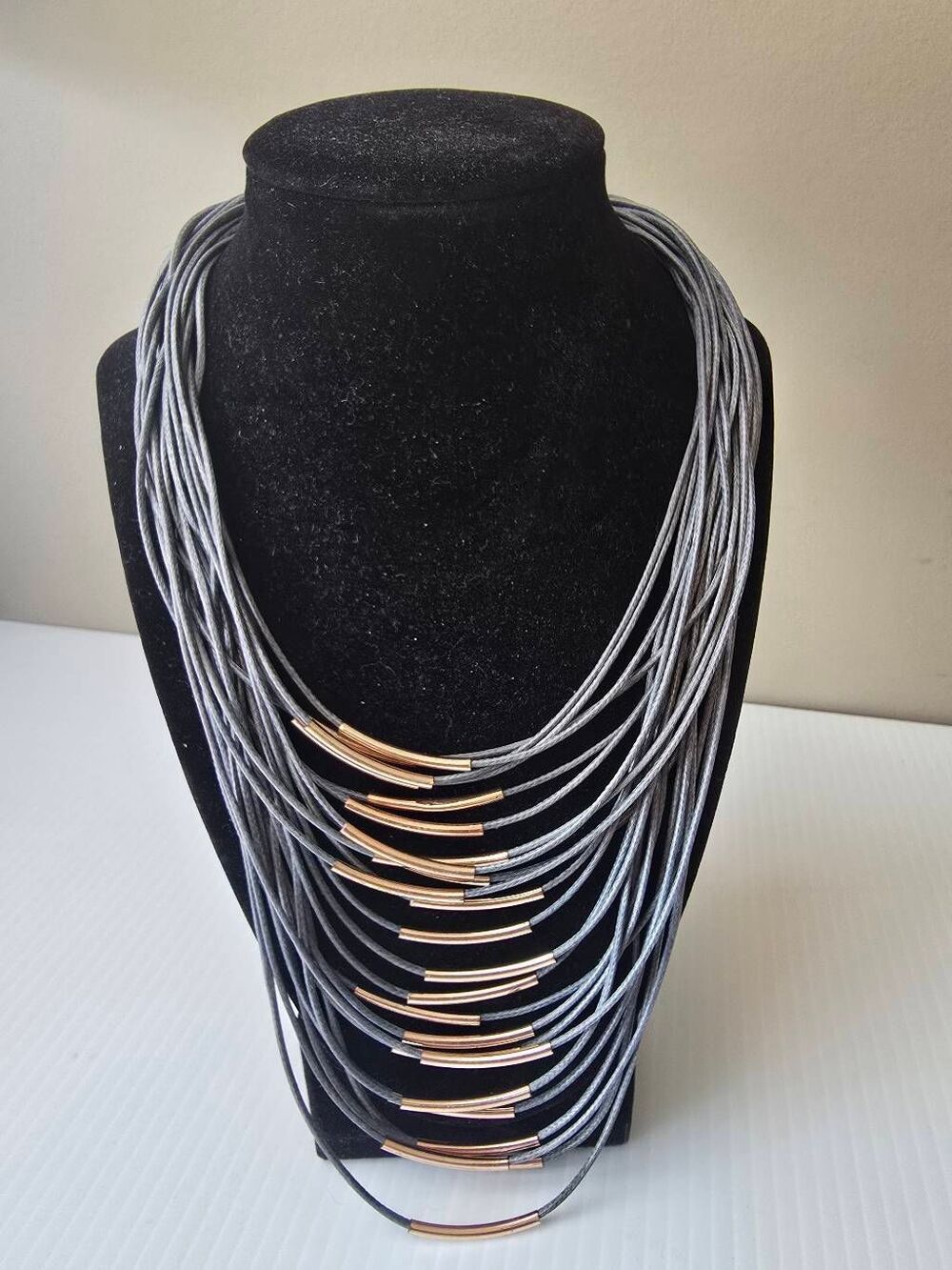 Charming Charlie Necklace Corded Graduated Lengths